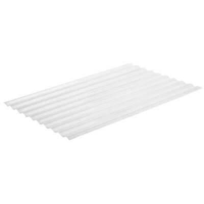 Sequentia Super600 26 In. x 10 Ft. White Round Fiberglass Corrugated Panels