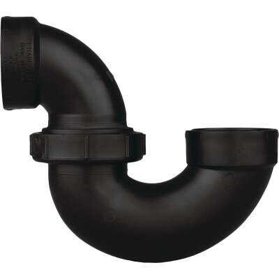 Charlotte Pipe 2 In. Black ABS P-Trap with Union
