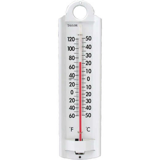 Taylor 2-1/4" W x 8-7/8" H Aluminum Tube Indoor & Outdoor Thermometer