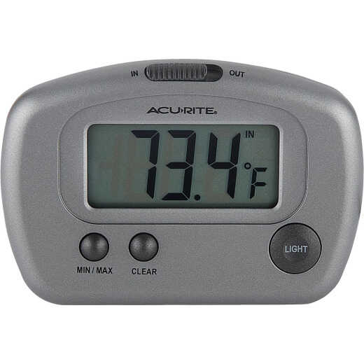 Acurite 2-3/4" W x 3-1/8" H Plastic Digital Indoor & Outdoor Thermometer
