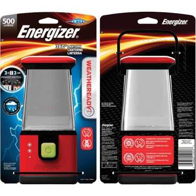 Energizer Weatheready 6 in. W. x 10 In. H. Red Plastic 360 Deg LED Lantern